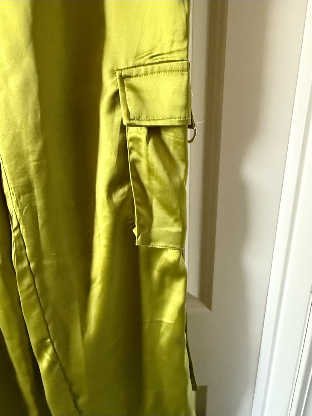 Sincerely Jules Lime Green Satin Pants - Picture 4 of 8